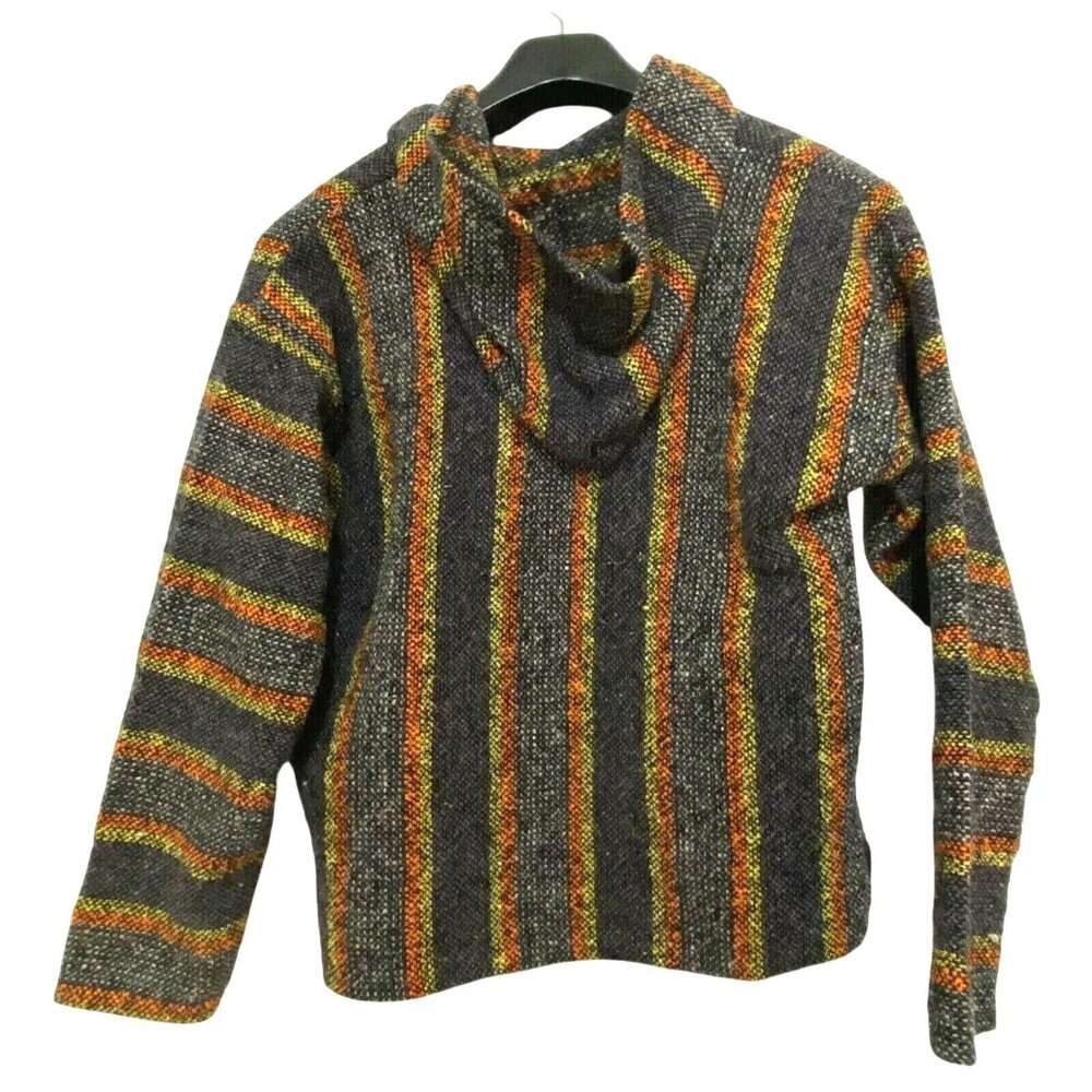 Molina Mexican‎ Hoodie Jacket Mens S Gray Western Hippie Boho Fall Autumn Beach - Picture 2 of 3